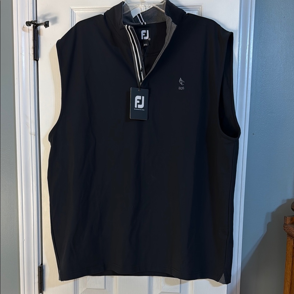 FJ Black Sleeveless Vest - Zip Up - 2XL